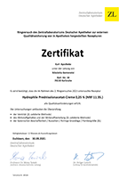 Zertifikat Hydrophile Prednisolonacetat-Creme 0,25 % (NRF 11.35.)